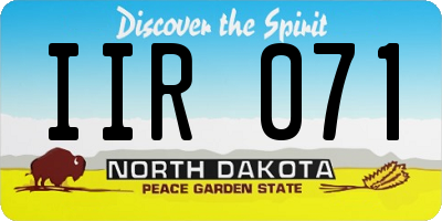 ND license plate IIR071
