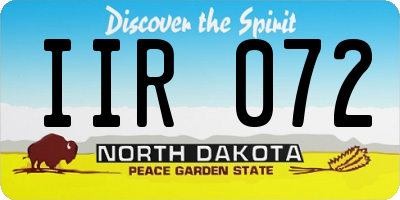 ND license plate IIR072