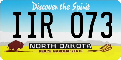 ND license plate IIR073