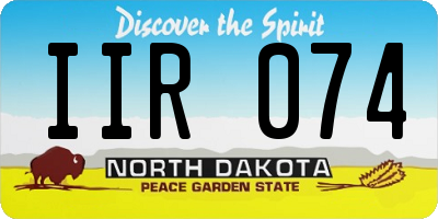 ND license plate IIR074