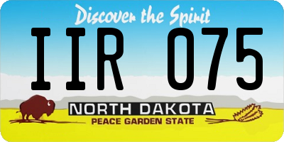 ND license plate IIR075