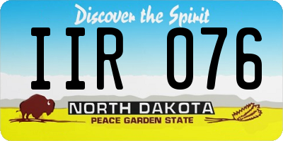 ND license plate IIR076