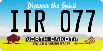 ND license plate IIR077