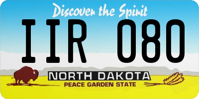 ND license plate IIR080