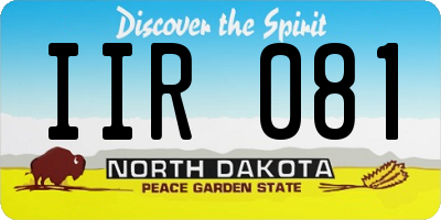 ND license plate IIR081
