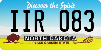 ND license plate IIR083