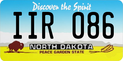 ND license plate IIR086