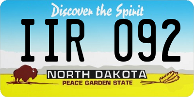 ND license plate IIR092