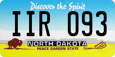 ND license plate IIR093