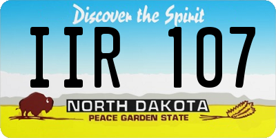 ND license plate IIR107