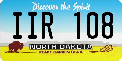 ND license plate IIR108