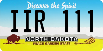 ND license plate IIR111