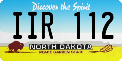 ND license plate IIR112