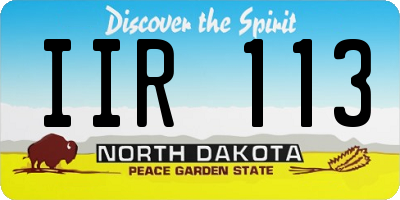 ND license plate IIR113