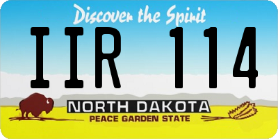 ND license plate IIR114