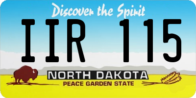 ND license plate IIR115