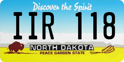 ND license plate IIR118