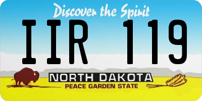 ND license plate IIR119