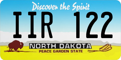 ND license plate IIR122
