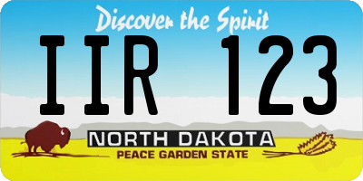 ND license plate IIR123
