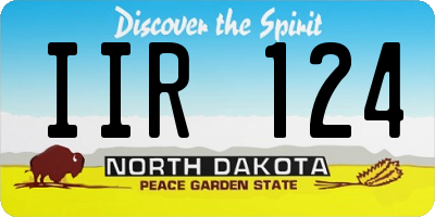 ND license plate IIR124
