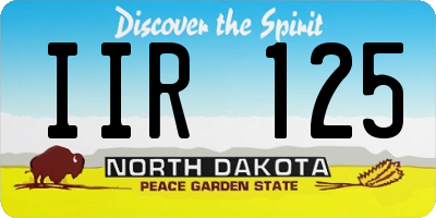 ND license plate IIR125