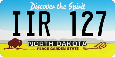 ND license plate IIR127
