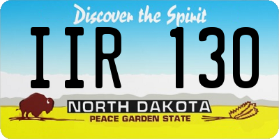 ND license plate IIR130