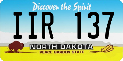 ND license plate IIR137