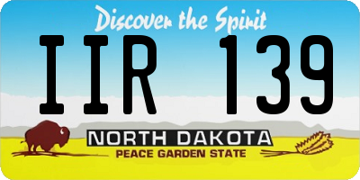 ND license plate IIR139