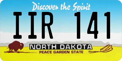 ND license plate IIR141
