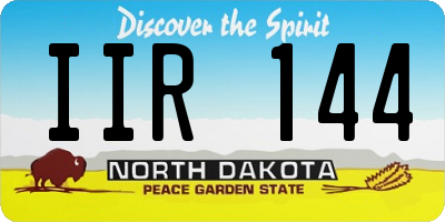 ND license plate IIR144