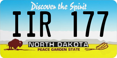 ND license plate IIR177