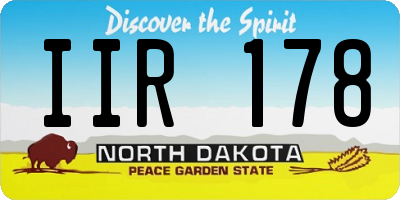 ND license plate IIR178
