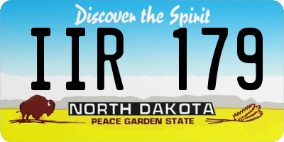 ND license plate IIR179