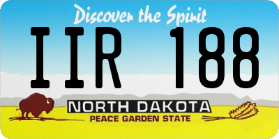 ND license plate IIR188