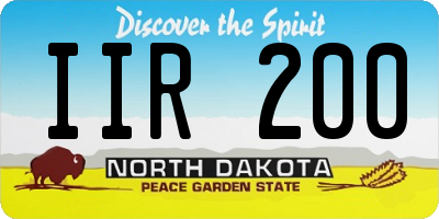 ND license plate IIR200
