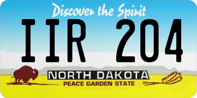 ND license plate IIR204