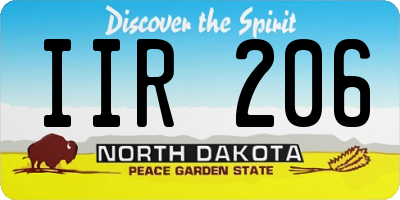 ND license plate IIR206