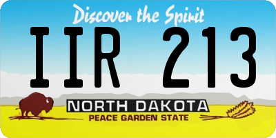 ND license plate IIR213