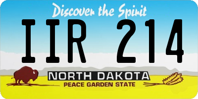 ND license plate IIR214