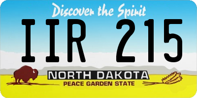 ND license plate IIR215
