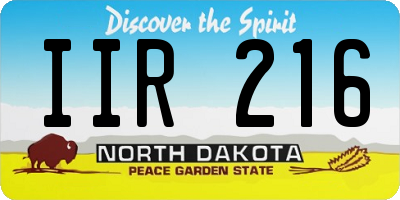 ND license plate IIR216