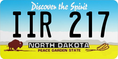 ND license plate IIR217