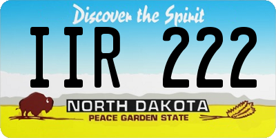 ND license plate IIR222