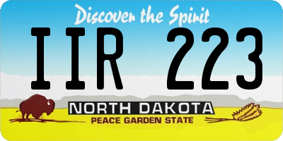 ND license plate IIR223