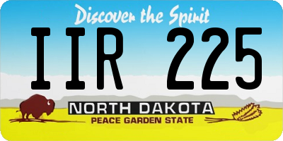 ND license plate IIR225