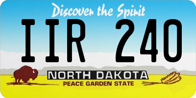 ND license plate IIR240