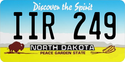ND license plate IIR249