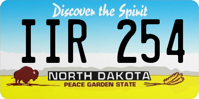 ND license plate IIR254